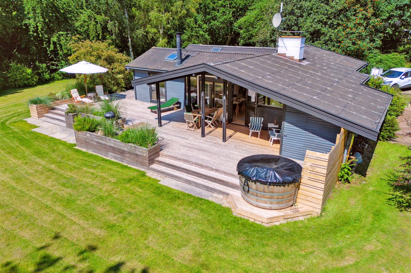 Familienglück mit Sauna, Garten und Meerblick bei Nykøbing Sj.