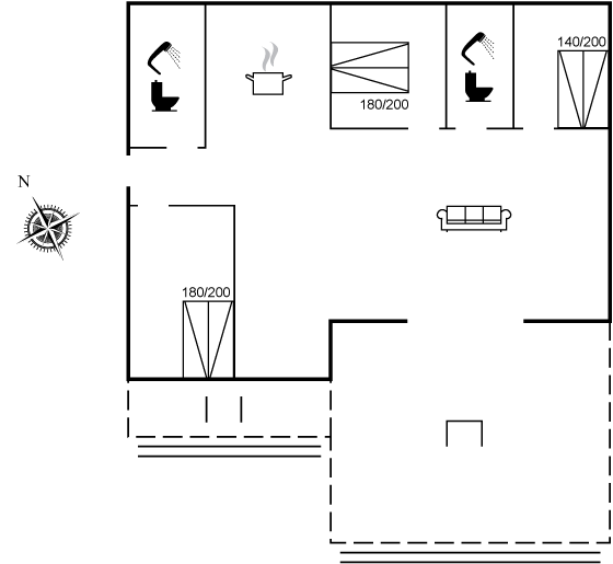 Grundriss Ferienhaus 90-0545 in Sejerö Bugt