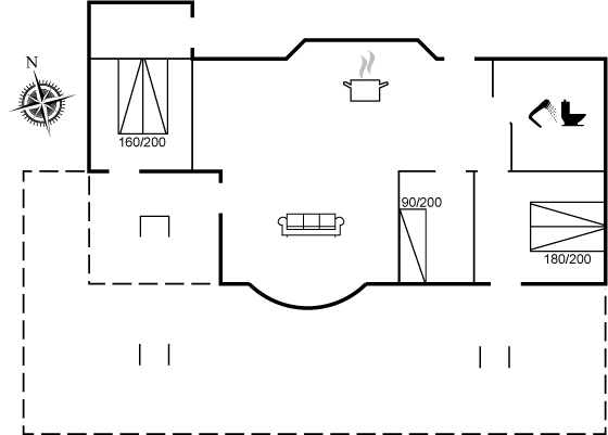 Grundriss Ferienhaus 90-0549 in Nyköbing, Sj.