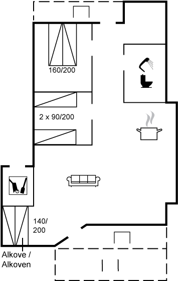 Grundriss Ferienhaus 90-0551 in Nyköbing, Sj.