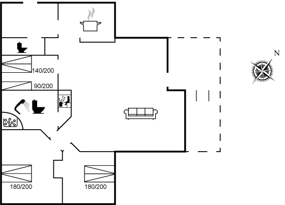 Grundriss Ferienhaus 90-0552 in Nyköbing, Sj.