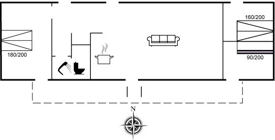 Grundriss Ferienhaus 90-1578 in Själlands Odde