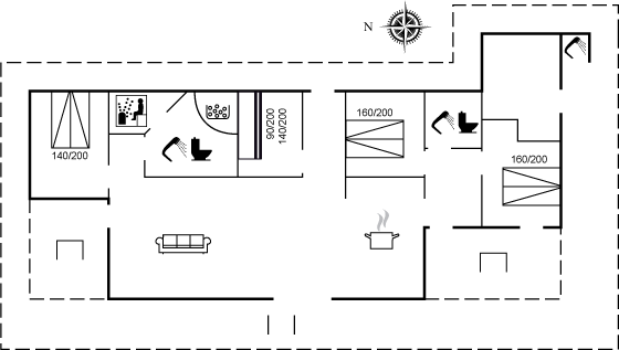 Grundriss Ferienhaus 90-1597 in Själlands Odde