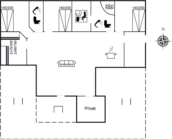 Grundriss Ferienhaus 90-1598 in Själlands Odde
