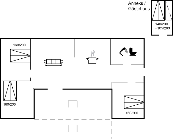 Grundriss Ferienhaus 90-1607 in Själlands Odde