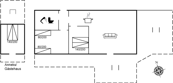 Grundriss Ferienhaus 90-1613 in Själlands Odde