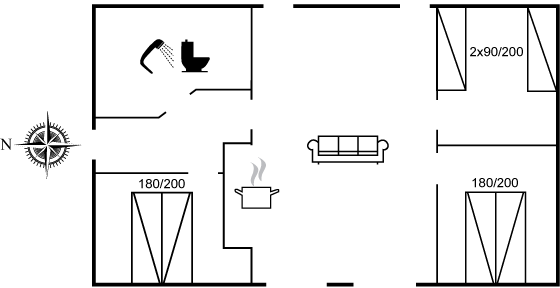 Grundriss Ferienhaus 90-2537 in Sejerö Bugt