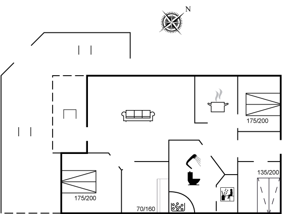 Grundriss Ferienhaus 90-2542 in Sejerö Bugt
