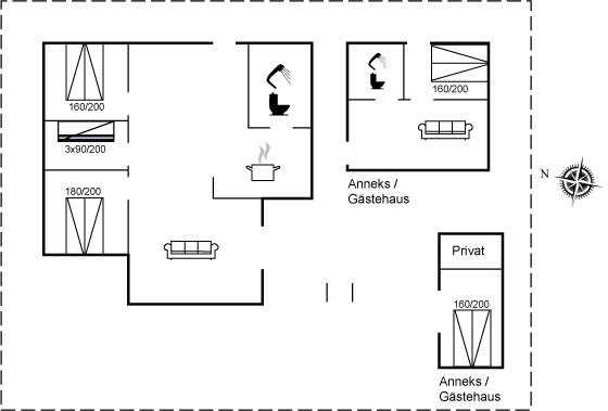Grundriss Ferienhaus 90-2566 in Sejerö Bugt