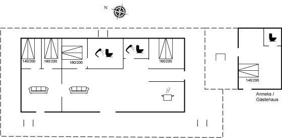 Grundriss Ferienhaus 90-2569 in Sejerö Bugt