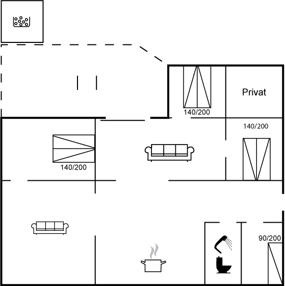 Grundriss Ferienhaus 90-3056 in Sejerö Bugt