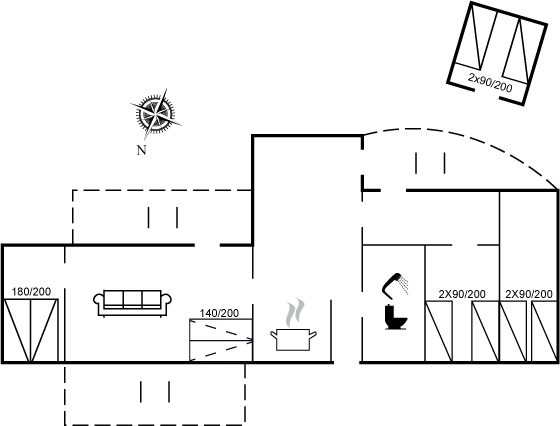 Grundriss Ferienhaus 90-4058 in Ordrup/Veddinge