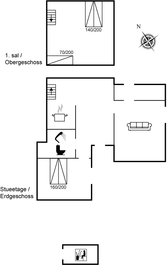 Grundriss Ferienhaus 92-5018 in Fakse Ladeplads