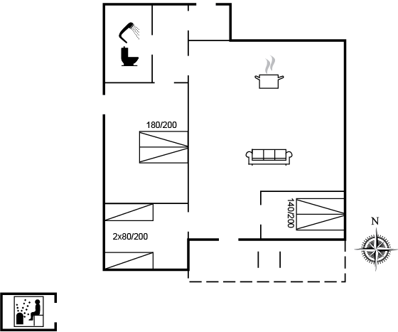 Grundriss Ferienhaus 92-5023 in Fakse Ladeplads