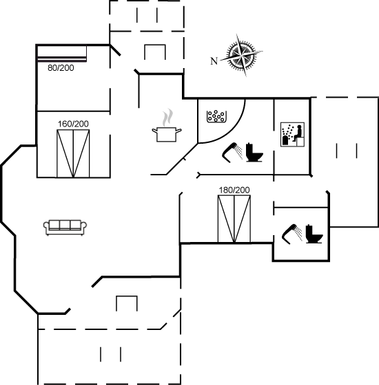 Grundriss Ferienhaus 93-1051 in Dronningmölle