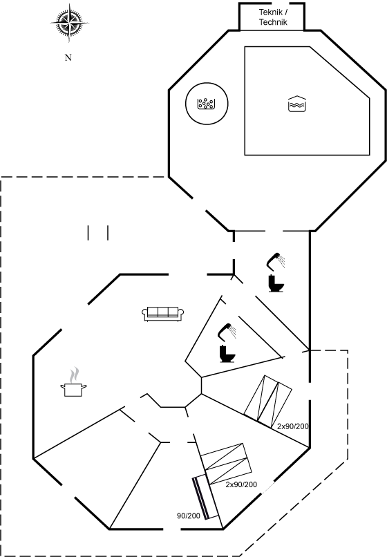 Grundriss Ferienhaus 93-1855 in Udsholt Strand