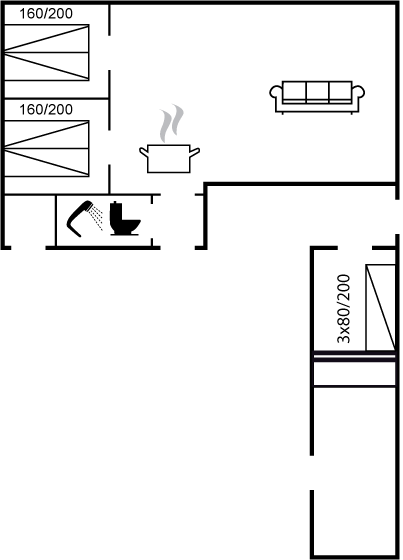 Grundriss Ferienhaus 93-1856 in Smidstrup Strand