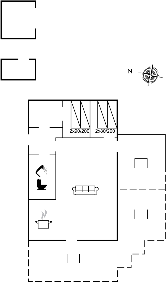 Grundriss Ferienhaus 93-1866 in Smidstrup Strand