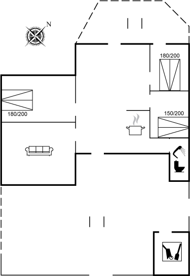 Grundriss Ferienhaus 95-0026 in Rönne