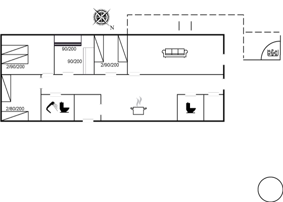 Grundriss Ferienhaus 95-0042 in Rönne