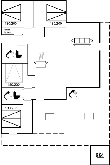 Grundriss Ferienhaus 95-0043 in Rönne