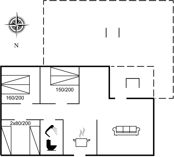 Grundriss Ferienhaus 95-0574 in Sömarken