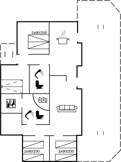 Grundriss Ferienhaus 95-1005 in Dueodde
