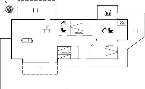 Grundriss Ferienhaus 95-1106 in Dueodde