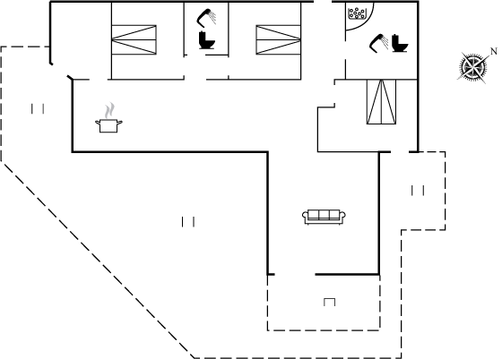 Grundriss Ferienhaus 95-1120 in Dueodde
