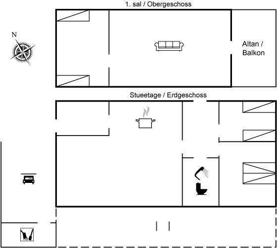 Grundriss Ferienhaus 95-1121 in Dueodde