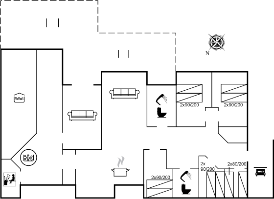 Grundriss Ferienhaus 95-1151 in Dueodde