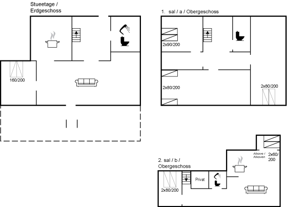 Grundriss Ferienhaus 95-1155 in Dueodde