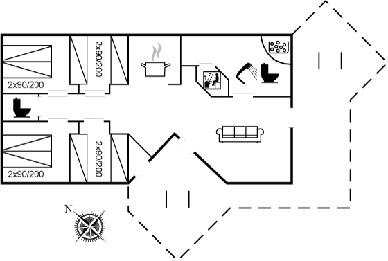 Grundriss Ferienhaus 95-2034 in Snogebäk