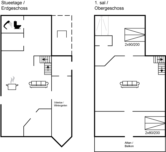 Grundriss Ferienhaus 95-5054 in Gudhjem
