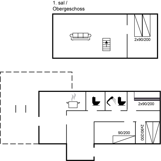 Grundriss Ferienhaus 95-5057 in Gudhjem