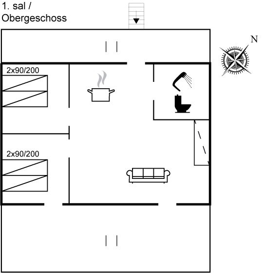 Grundriss Ferienhaus 95-5748 in Allinge