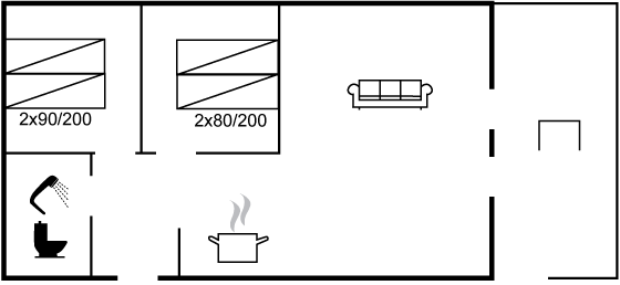Grundriss Ferienhaus 95-5777 in Sandkaas