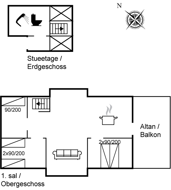 Grundriss Ferienhaus 95-5789 in Sandvig