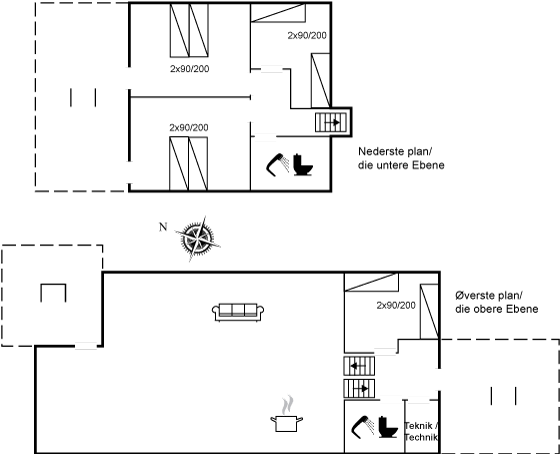 Grundriss Ferienhaus 95-6006 in Sandvig