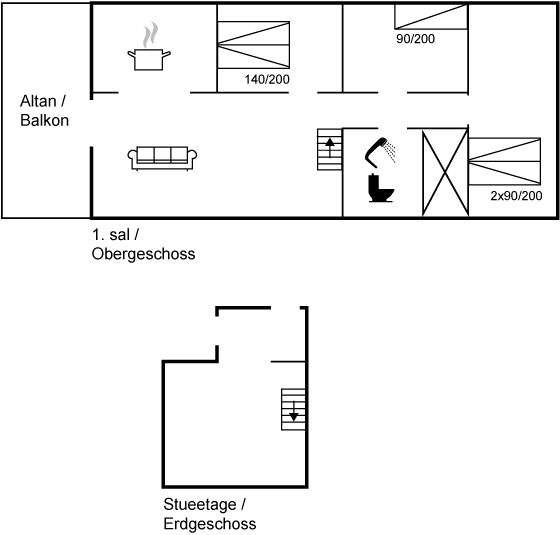 Grundriss Ferienhaus 95-6569 in Rutsker Höjlyng
