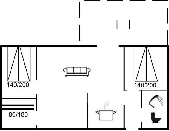 Grundriss Ferienhaus 95-9022 in Dueodde Ferieby