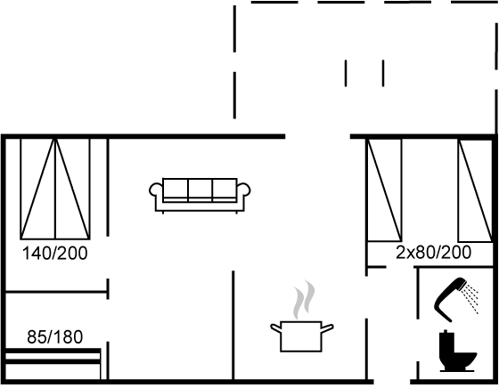 Grundriss Ferienhaus 95-9041 in Dueodde Ferieby