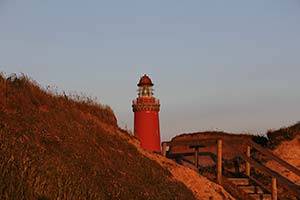 Der Leuchtturm Bovbjerg Fyr ist rotgekalkt Der Leuchtturm Bovbjerg Fyr