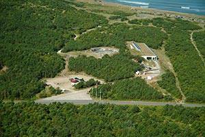 Das Museumscenter Hanstholm liegt direkt zur Nordsee hin Luftfoto von der Bunkeranlage
